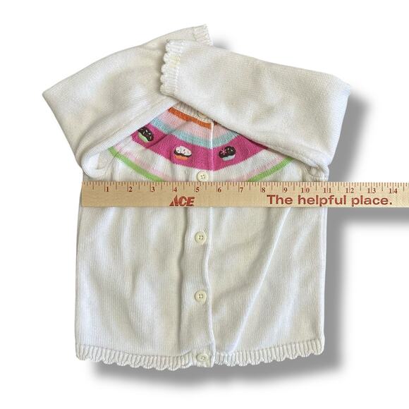 Gymboree Cupcake Knit Cardigan 18–24M Vintage 2008 White Pastel Sweater - Picture 3 of 8